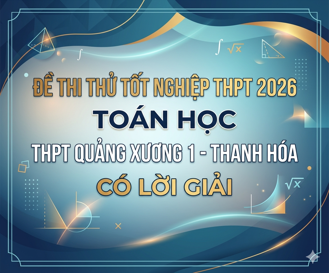 71. Đề thi thử tốt nghiệp THPT 2026 Toán học THPT Quảng Xương 1 - Thanh Hóa - có lời giải